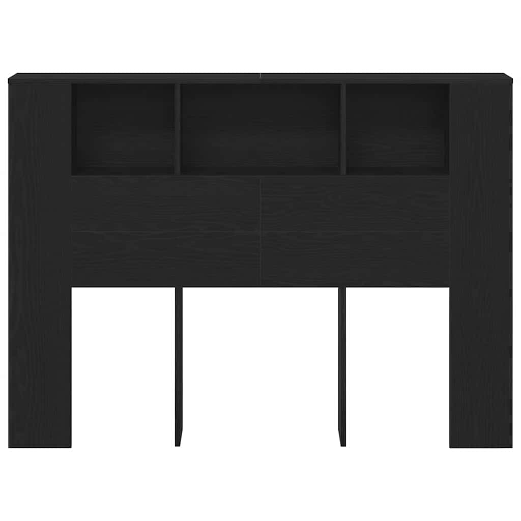 Headboard Cabinet Black oak 140 x 19 x 104.5 cm Engineered wood